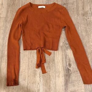 Rust long sleeve crop top